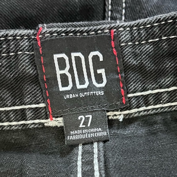 NWOT Urban Outfitters Black Leroy Wide Leg Pintuck High Waisted Jean: Size 27 - Picture 5 of 5